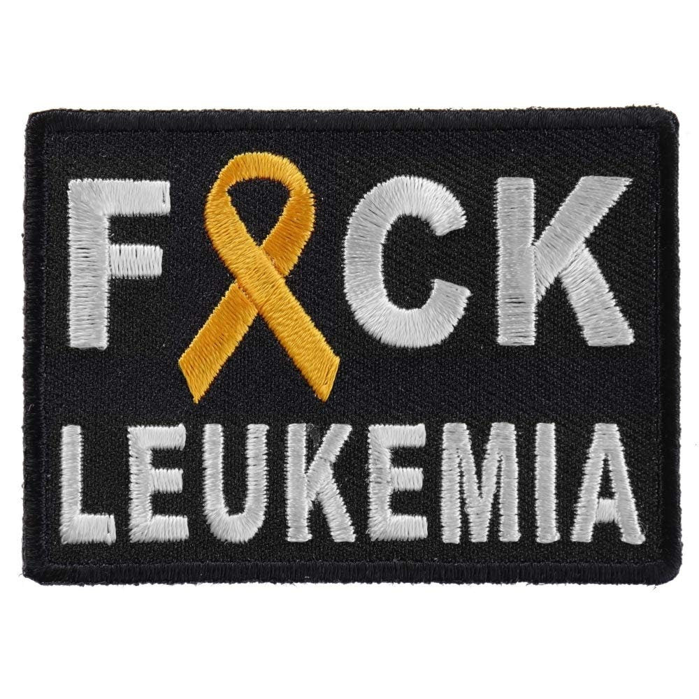 FCK LEUKEMIA Orange Ribbon Biker Motorcycle Embroidered Patch Craft Supply