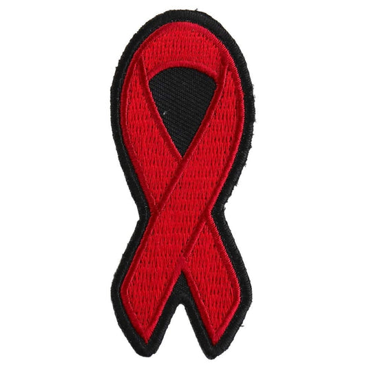 RED RIBBON Aids Heart Disease Awareness Motorcycle Biker Patch