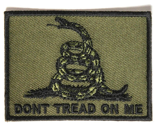 DON'T TREAD ON Me Gadsden Flag Black Army Green Embroidered Patch