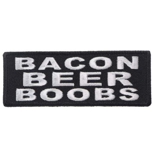 BACON BEER BOOBS Funny Biker Motorcycle Embroidered Patch Craft Supply