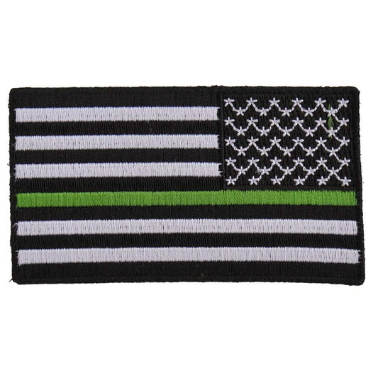 THIN GREEN LINE American Flag Reversed Embroidered Patch