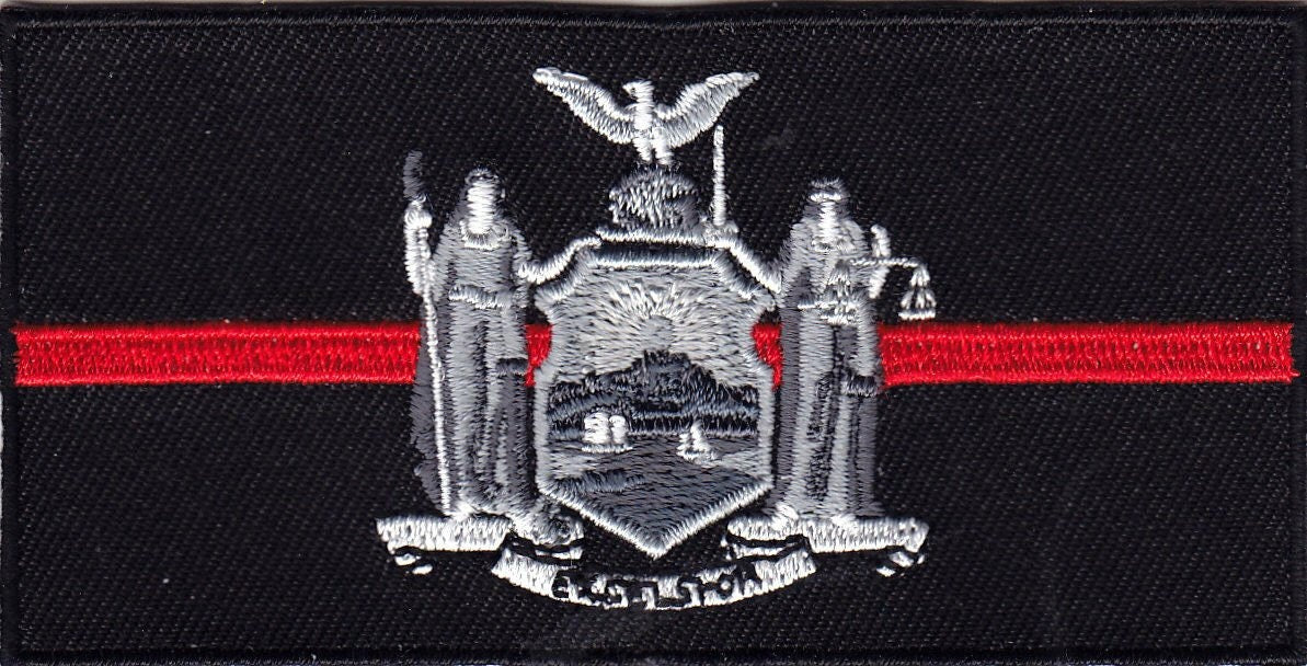 NEW YORK STATE Thin Red Line Firefighter Rescue Patch Craft Supply