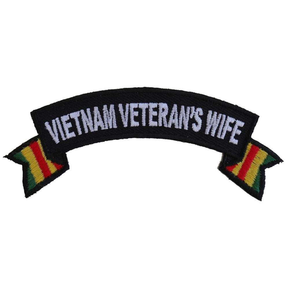 VIETNAM VETERANS WIFE Rocker Ribbon Military Biker Motorcycle Patch Craft Supply