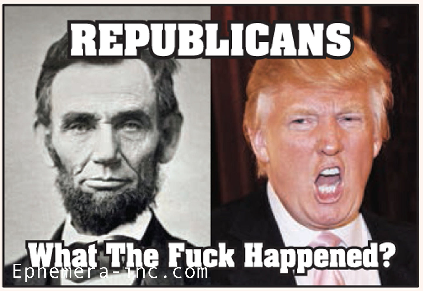 Republicans What The Fuck Happened? WTF Lincoln Trump Funny RECTANGLE MAGNET Craft Supply
