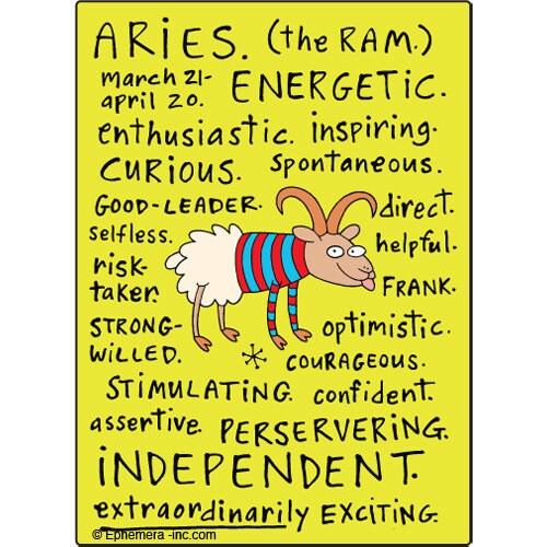 Aries Nice Zodiac Sign Clayboys Funny RECTANGLE MAGNET Craft Supply