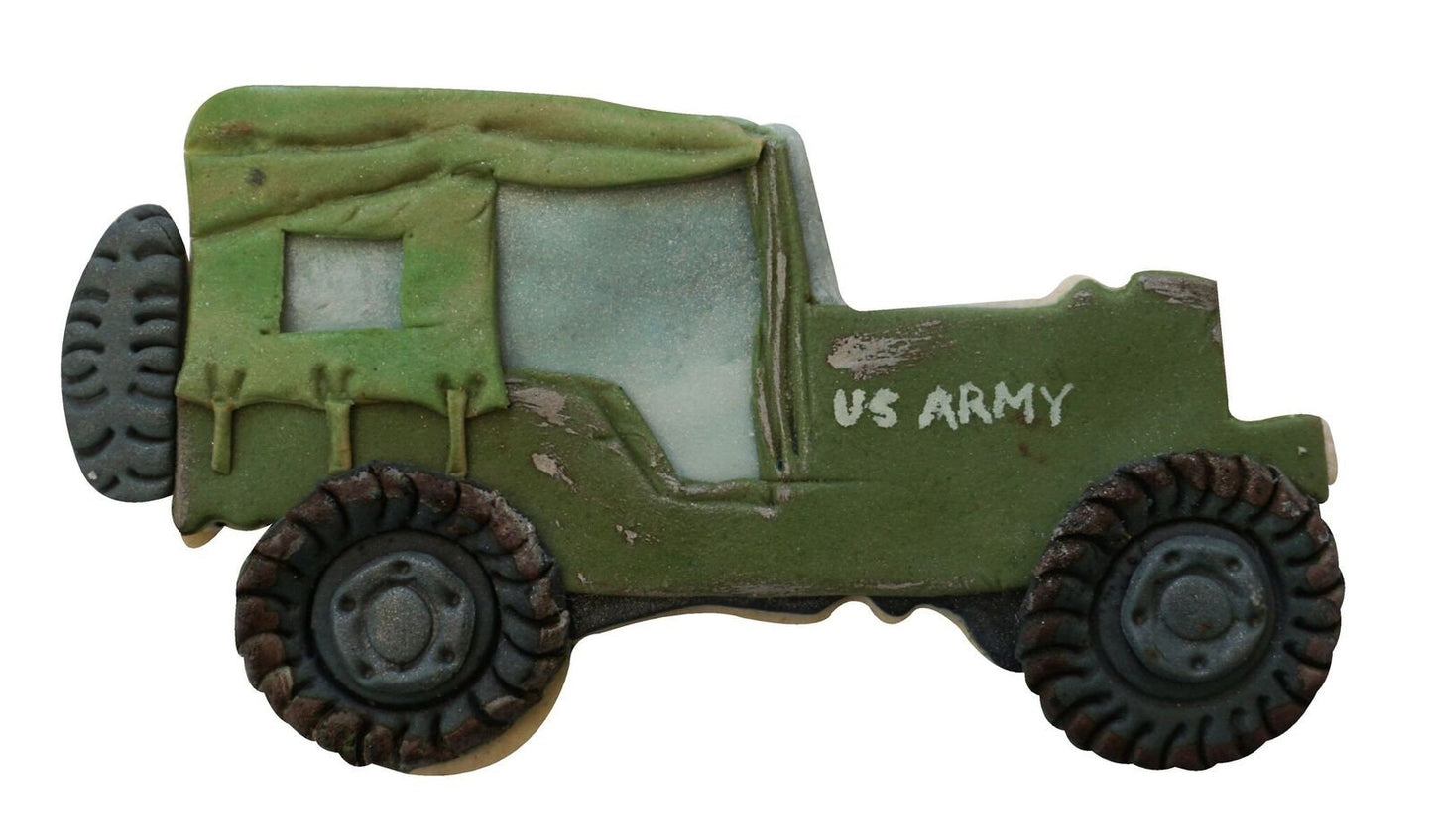 MILITARY TRUCK Cookie Cutter Metal 4.25 Inches - Army Marines Party Stencil Fondant Craft Supply