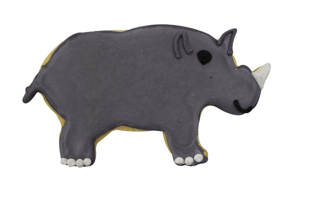 RHINO Cookie Cutter Metal 4.75 Inches - Stencil Fondant Zoo Animal Craft Supply