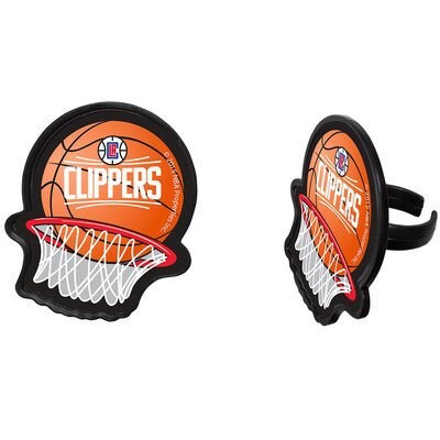 12 LA CLIPPERS Cupcake Rings NBA Cake Toppers for Birthday Party Decoration Craft Supply