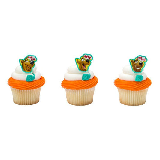12 SCOOBY-DOO Cupcake Rings Ruh Roh Scooby-Doo! Cake Toppers for Birthday Party Decoration