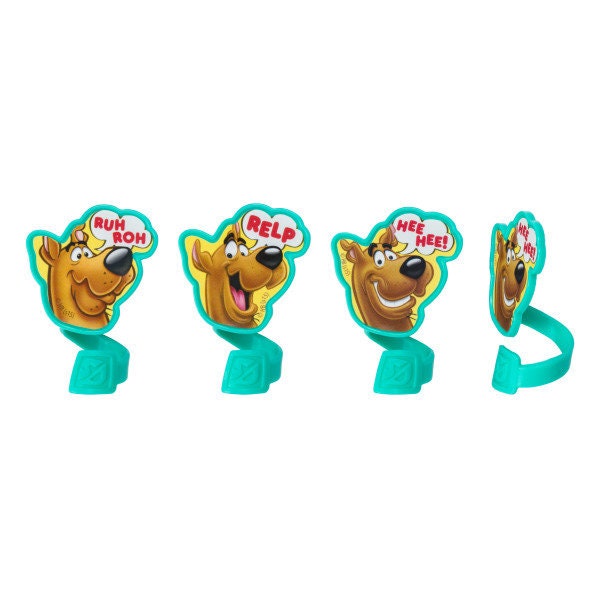 12 SCOOBY-DOO Cupcake Rings Ruh Roh Scooby-Doo! Cake Toppers for Birthday Party Decoration Craft Supply