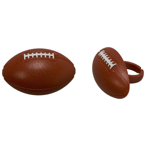 12 FOOTBALL Cupcake Rings 3D Cake Toppers for Birthday Party Decoration Craft Supply