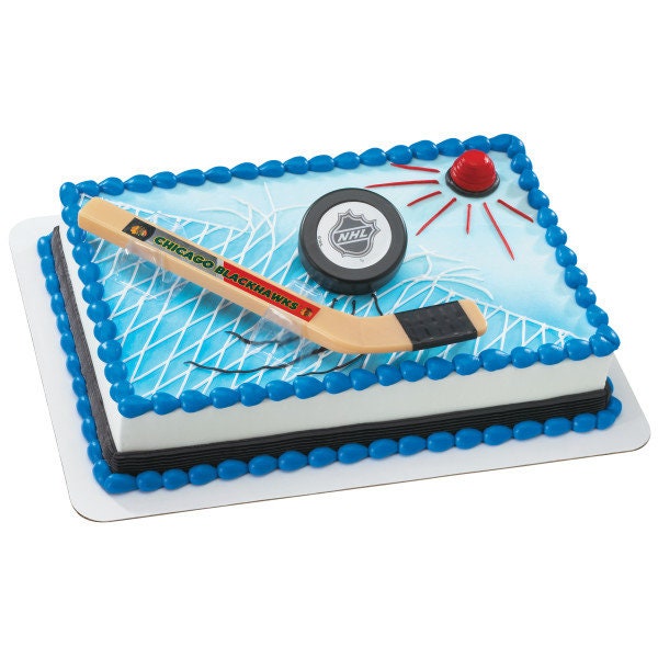 CHICAGO BLACKHAWKS Cake Topper NHL Slap Shot Cake Decoration Decoset Birthday Craft Supply