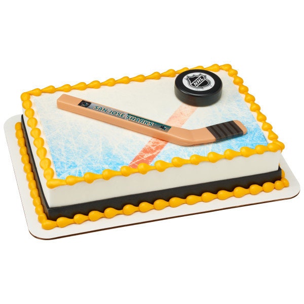 SAN JOSE SHARKS Cake Topper Nhl Slap Shot Cake Decoration Decoset Birthday Craft Supply