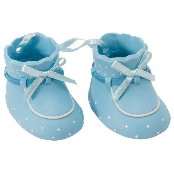BLUE BABY BOOTIES Cake Topper Cake Decoration Baby Shower Boy Shoes Decoset Craft Supply