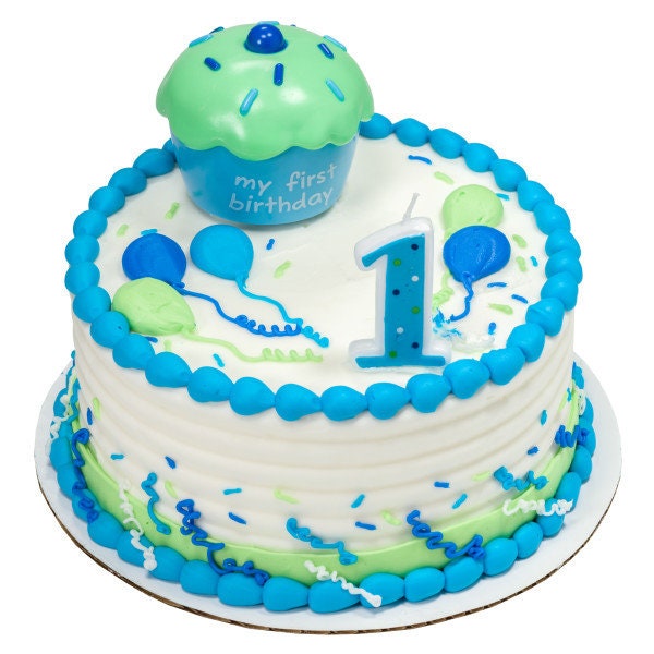 CUPCAKE BLUE KEEPSAKE Box Turning 1 Cake Topper Cake Decoration Birthday Boy Decoset Craft Supply