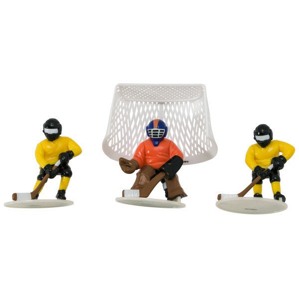 HOCKEY FACE OFF Cake Topper Cake Decoration Birthday Sports Goal Hockey Puck Decoset