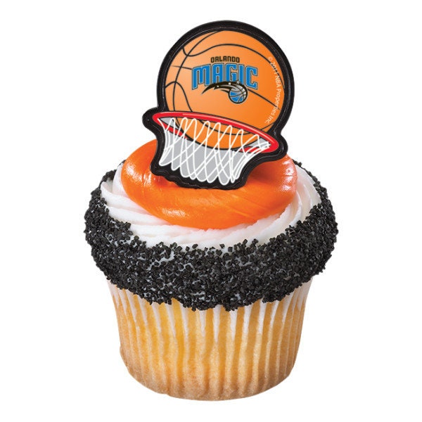 12 ORLANDO MAGIC Cupcake Rings NBA Cake Toppers for Birthday Party Decoration