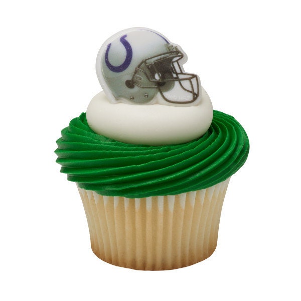 12 INDIANAPOLIS COLTS Cupcake Rings NFL Cake Toppers for Birthday Party Decoration