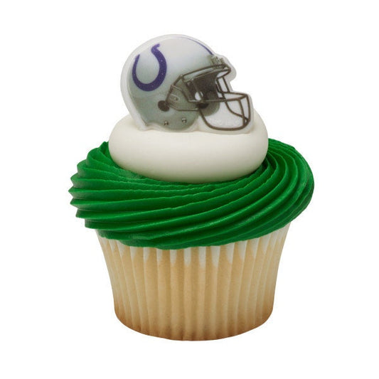 12 INDIANAPOLIS COLTS Cupcake Rings NFL Cake Toppers for Birthday Party Decoration