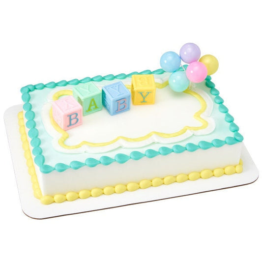BABY BLOCKS Cake Topper Balloons Gender Reveal Baby Shower Cake Decoration Decoset Craft Supply