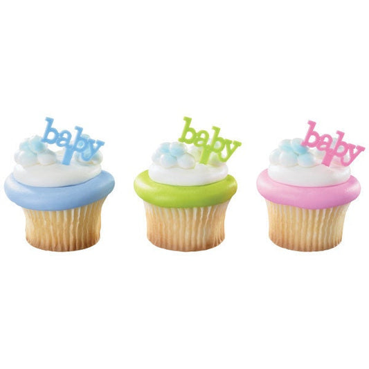 12 BABY Cupcake Picks Cake Toppers for Baby Shower Boy Girl Gender Reveal Party Decoration