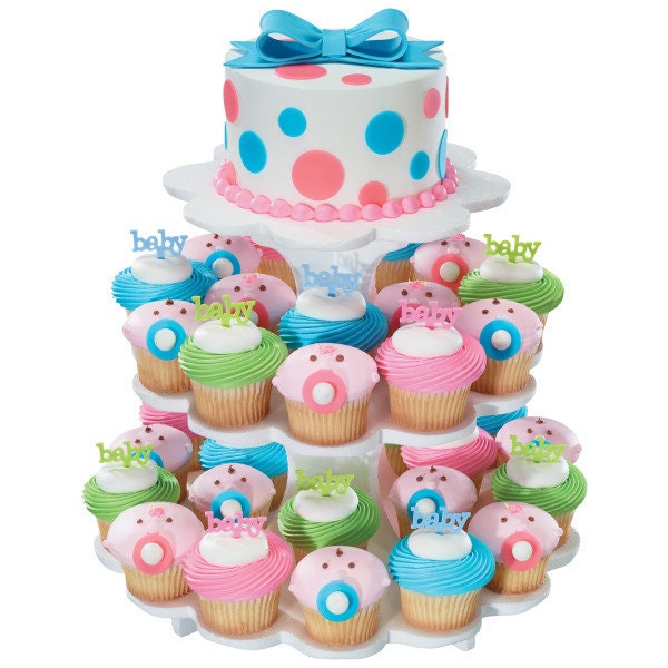 12 BABY Cupcake Picks Cake Toppers for Baby Shower Boy Girl Gender Reveal Party Decoration Craft Supply