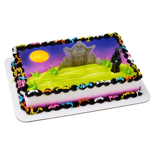 GRIM REAPER Gravestone Cake Topper Halloween Party Over The Hill Decoration Birthday Decoset Craft Supply