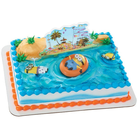 DESPICABLE ME Cake Topper Minions Beach Party Cake Decoration Birthday Decoset Craft Supply