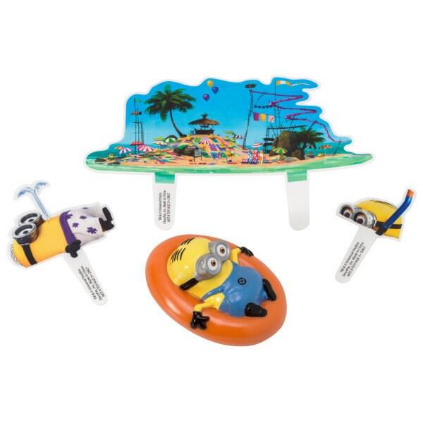 DESPICABLE ME Cake Topper Minions Beach Party Cake Decoration Birthday Decoset