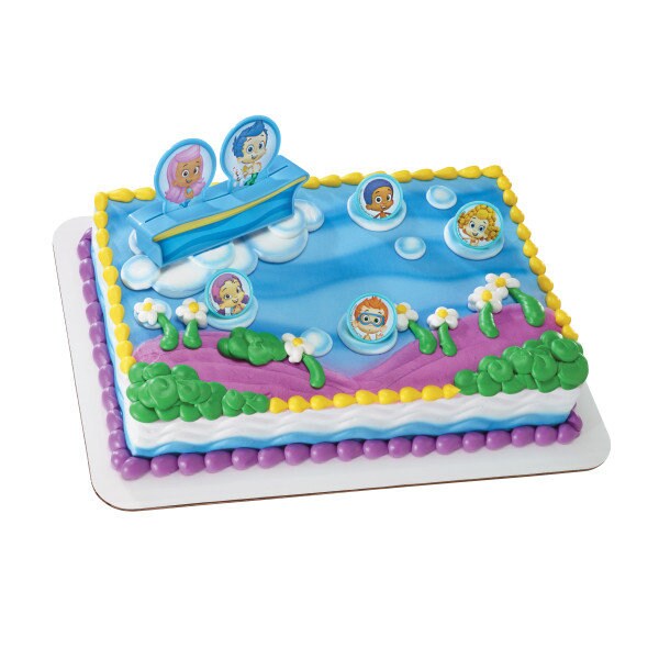BUBBLE GUPPIES Cake Topper Gil, Molly & Gang Party Cake Decoration Birthday Decoset Craft Supply