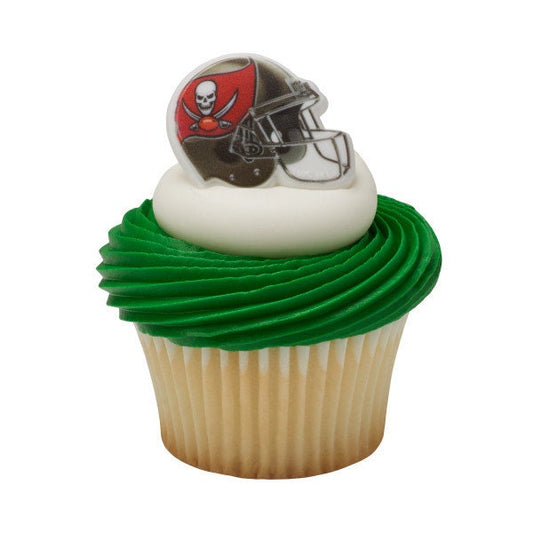12 TAMPA BAY BUCCANEERS Cupcake Rings Nfl Cake Toppers for Birthday Party Decoration