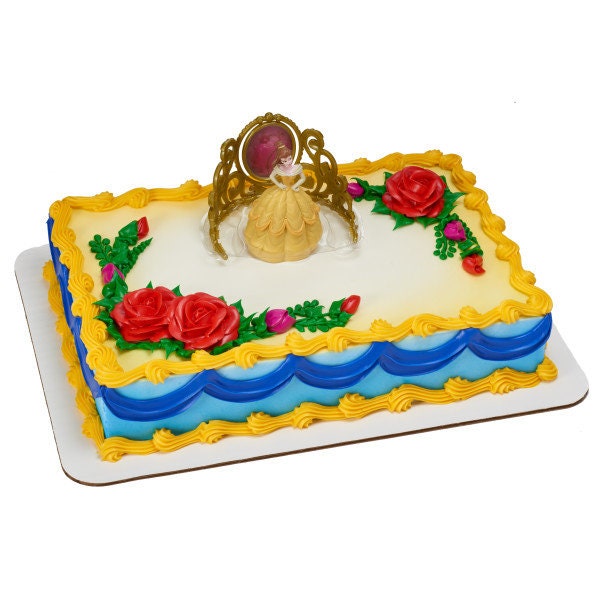 DISNEY PRINCESS Cake Topper Belle Beautiful as a Rose Crown Cake Decoration Decoset Birthday