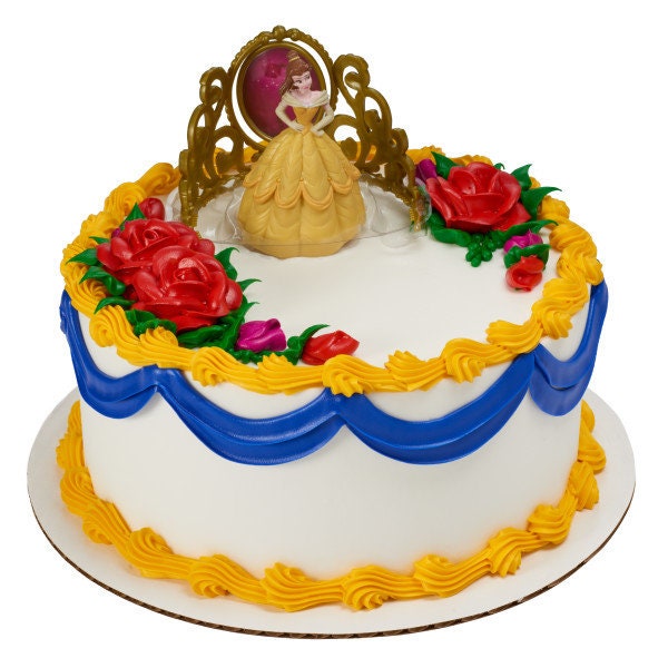 DISNEY PRINCESS Cake Topper Belle Beautiful as a Rose Crown Cake Decoration Decoset Birthday