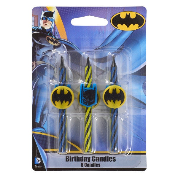 BATMAN Birthday Candles Bat Symbol Batmobile Robin Cupcake Cake Toppers for Party Decoration Craft Supply