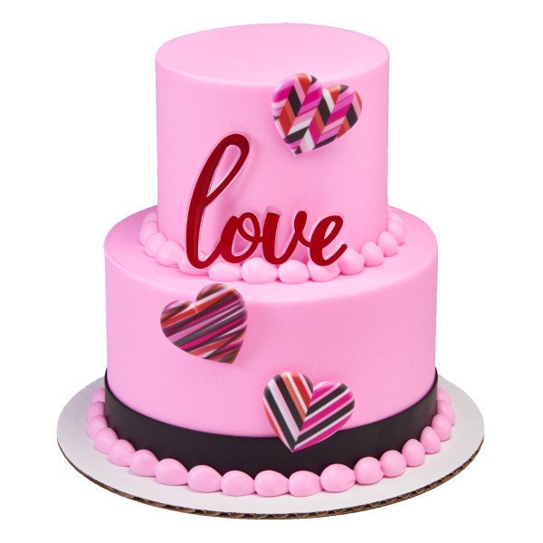 12 FRESH GEOMETRIC HEARTS Cupcake Rings Valentine Heart Love Xoxo Cake Toppers Birthday Party Decoration Craft Supply