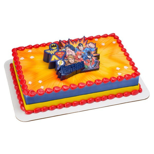 JUSTICE LEAGUE Cake Topper United Decoration Superman Wonder Woman Decoset Birthday Craft Supply