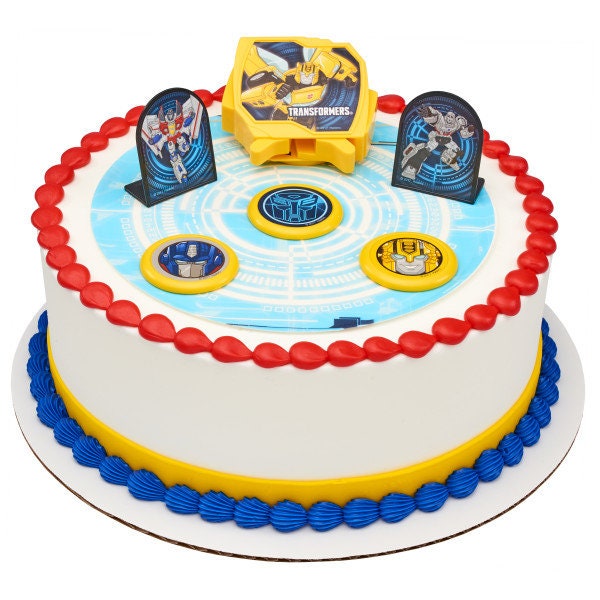 TRANSFORMERS Cake Topper Autobots Assemble Battle Disc Launcher Decoration Decoset Birthday Craft Supply