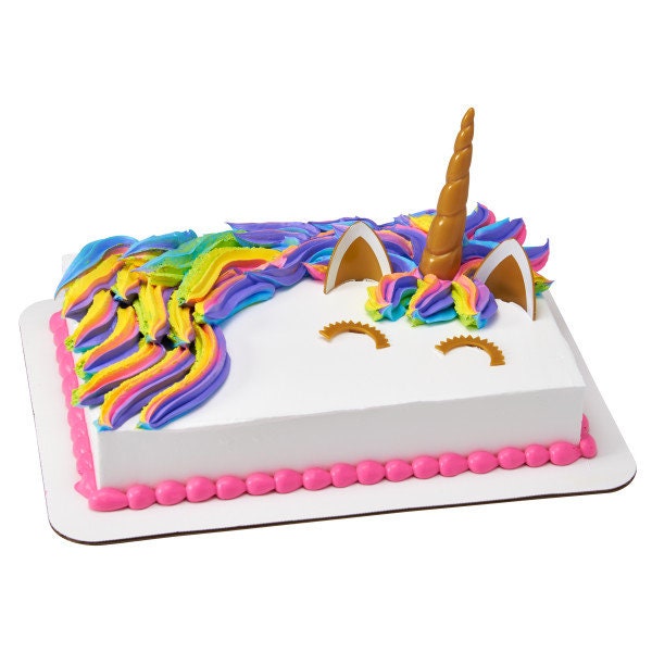 UNICORN Cake Topper Horn Mane Eyelashes Mystic Fantasy Decoration Decoset Birthday Craft Supply