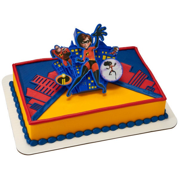 INCREDIBLES 2 Cake Topper We Are Incredible Super Hero Movie Decoration Decoset Birthday Craft Supply