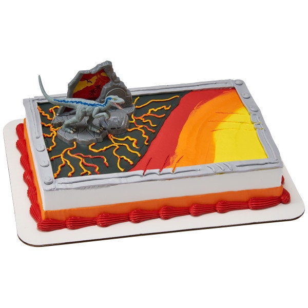 JURASSIC PARK Cake Topper Fallen Kingdom Dinosaur Movie Volcano Decoration Decoset Birthday Craft Supply