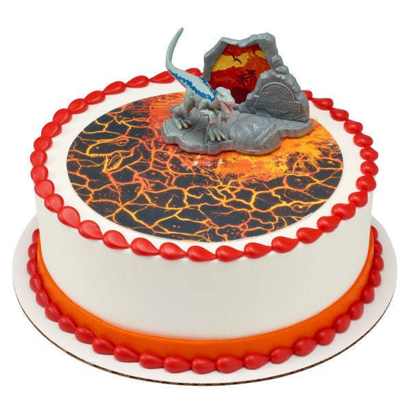 JURASSIC PARK Cake Topper Fallen Kingdom Dinosaur Movie Volcano Decoration Decoset Birthday Craft Supply