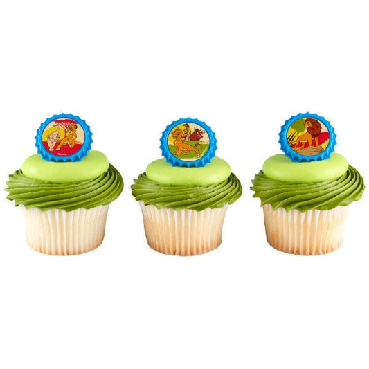 12 LION KING Cupcake Rings Pride Rock Disney Cake Toppers Birthday Party Decoration Picks Craft Supply
