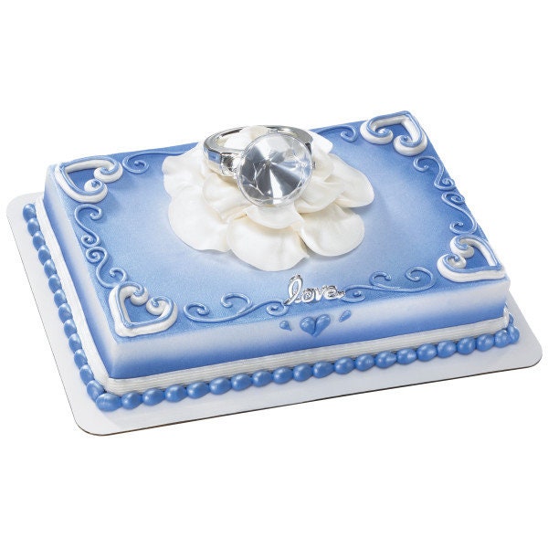 DIAMOND RING Cake Topper Engagement Bachelorette Wedding Party Love Cake Decoration Decoset Craft Supply