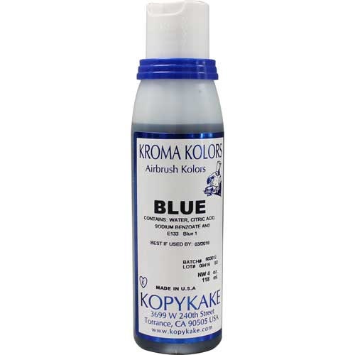 BLUE Kroma Kolor KopyKake Airbrush Color 4-Ounce - Custom Cake Cupcake Decorating