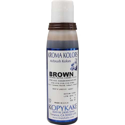 BROWN Kroma Kolor KopyKake Airbrush Color 4-Ounce - Custom Cake Cupcake Decorating