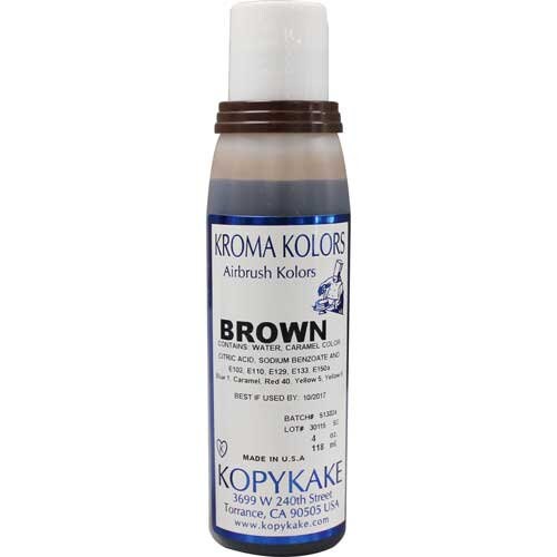 BROWN Kroma Kolor KopyKake Airbrush Color 4-Ounce - Custom Cake Cupcake Decorating Craft Supply