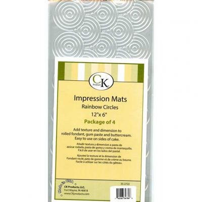 Rainbow Circles Impression Mat - Great for Fondant, Gumpaste, & Buttercream - Custom Cake Decorating Craft Supply