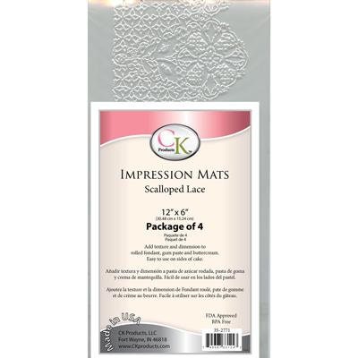 Scallop Lace Impression Mat - Great for Fondant, Gumpaste, & Buttercream - Custom Cake Decorating Craft Supply