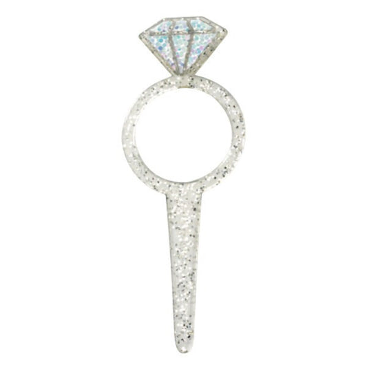 12 DIAMOND RING Cupcake Picks Wedding Bridal Shower Bride Cake Toppers for Party Decoration Rings