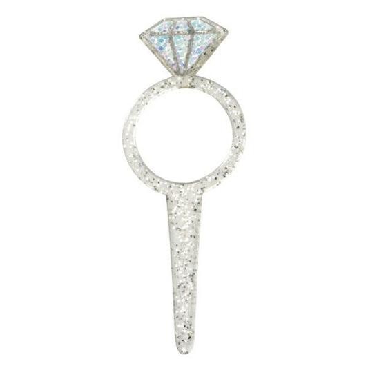 12 DIAMOND RING Cupcake Picks Wedding Bridal Shower Bride Cake Toppers for Party Decoration Rings Craft Supply
